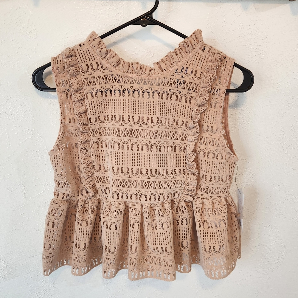 Vylette Lacy Velvet Womens Tank NWT